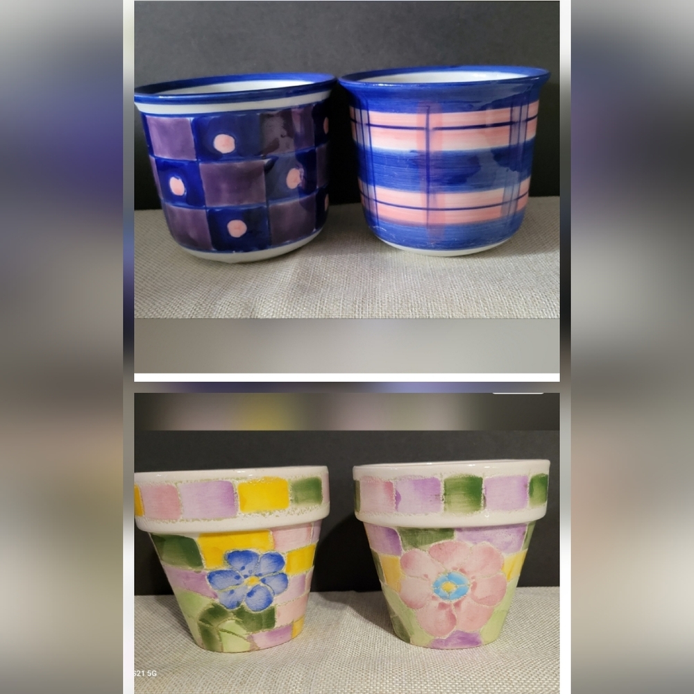 SUCCULENTS FLOWER POTS. SET OF 4- 3.5” by 4” - Picture 2 of 15